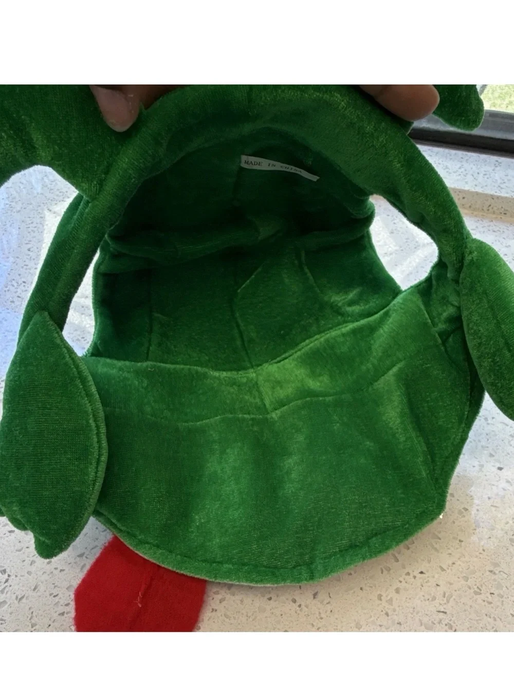 Green Plush Frog Hideout Bed for Small Pets